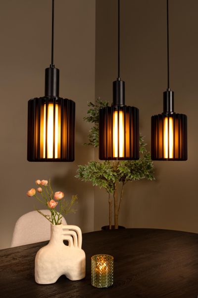 Lucide LAMBRES - Pendant light - 5xE27 - Black
